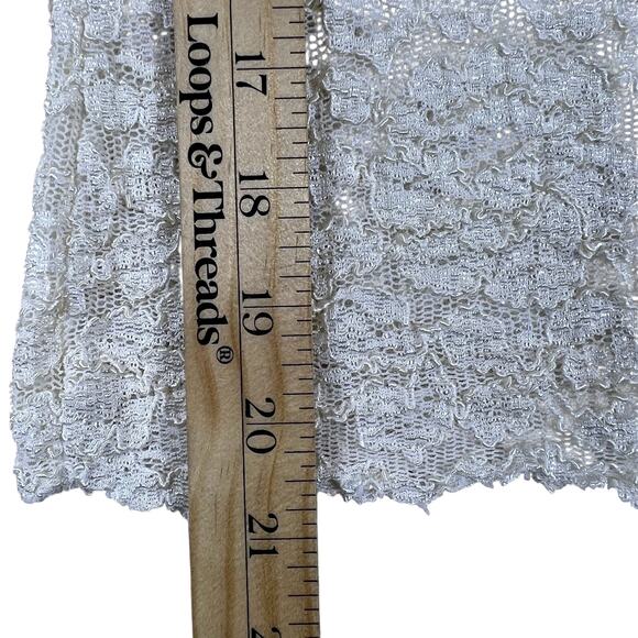 Y2K Cream Lace Long Sleeve Top XS | Boho Cottagecore Fairycore Romantic Grunge - Picture 8 of 9